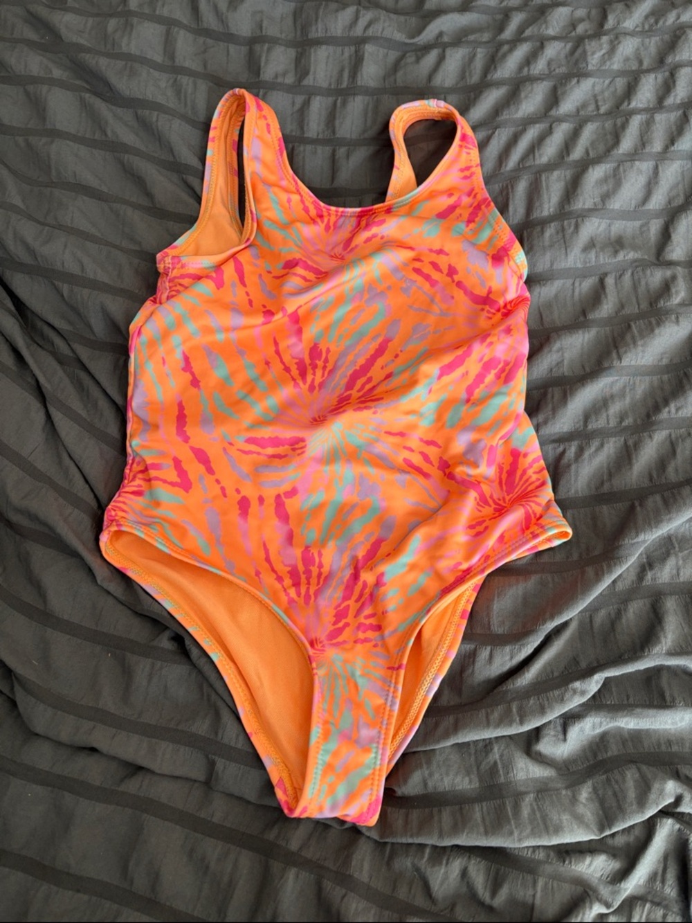 Primark Orange Pink Blue Tie-Dye Kids One-Piece Swimsuit